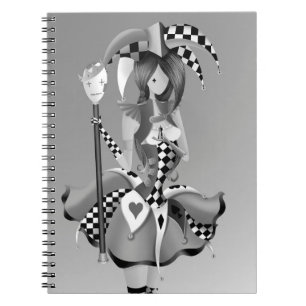 Caderno Espiral Excêntrico Bobo da Corte e Rei das Marionetes Cinz