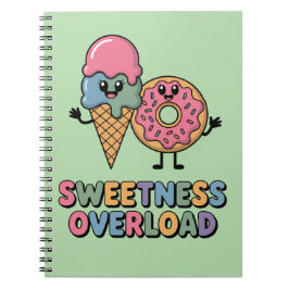 Caderno Espiral Excesso de Doçura | Donut e Sorvete para Crianças