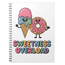 Caderno Espiral Excesso de Doçura | Donut e Sorvete para Crianças
