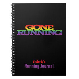 Caderno Espiral Executando Diário Com O Texto Do Arco-Íris Acabado