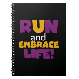 Caderno Espiral Executar Embrace Life Purple Yellow