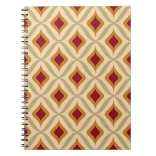 Caderno Espiral Exemplo de vintage retrô sem costura