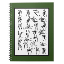 Exemplos do linguagem gestual do ASL