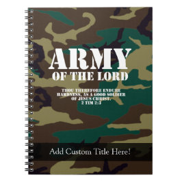 Caderno Espiral Exército do senhor, escritura Camo da bíblia