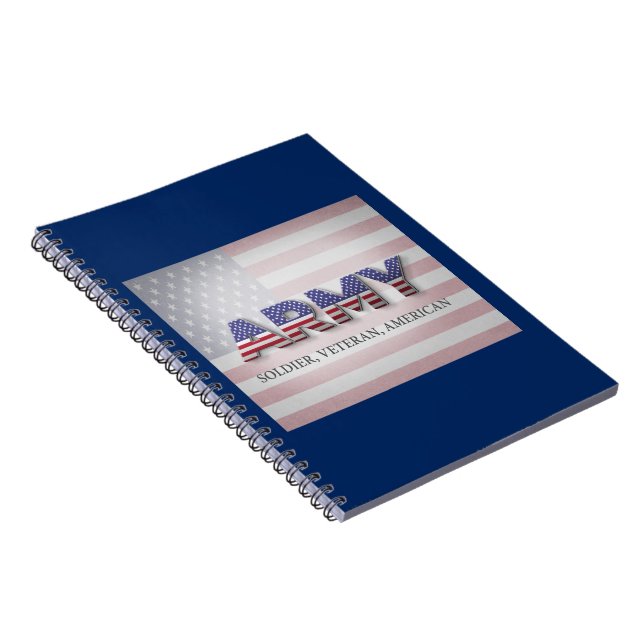 Caderno Espiral Exército "Soldado, Veterano, Americano" (Lado Direito)