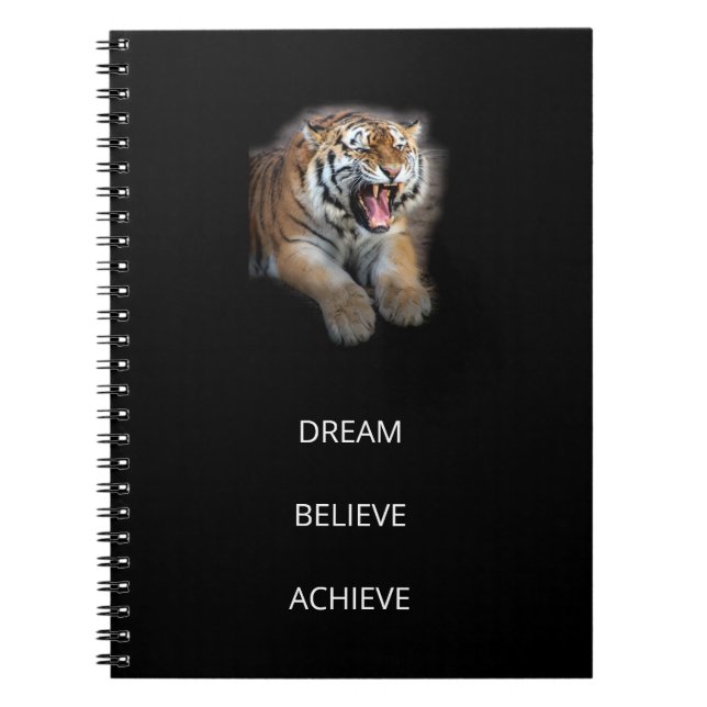 Caderno Espiral Êxito no Autoaperfeiçoamento Tigre Elegante Modern (Frente)
