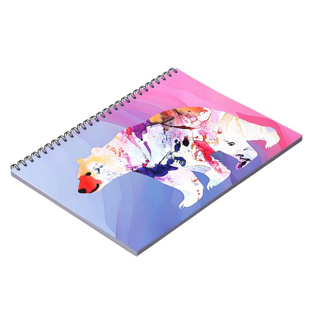 Caderno Espiral Explorador Ártico Pastel em Aquarela       (Left Side)