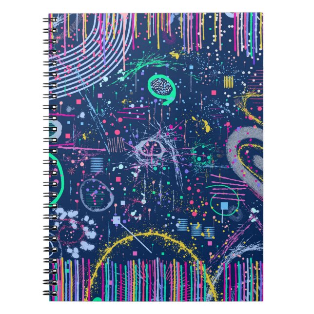 Caderno Espiral Explorador Ousado: Maximalismo Abstrato (Frente)