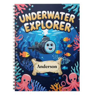 Caderno Espiral Explorador Subaquático – Aventura Personalizada no