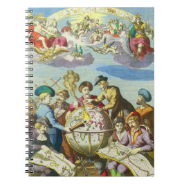 Caderno Espiral Exploradores Vintage com Mapa do Globo Antigo, 154