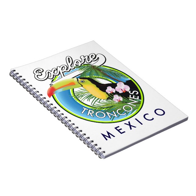Caderno Espiral Explore Troncones México logotipo retro (Lado Direito)