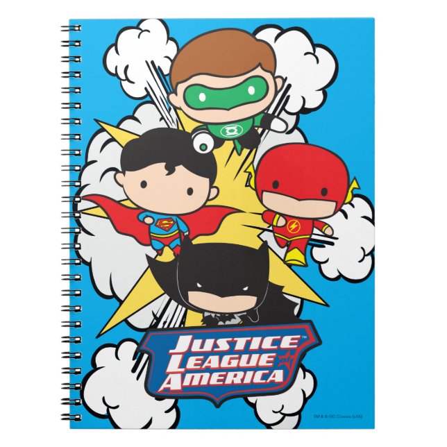 Caderno Espiral Explosão da Liga da Justiça de Chibi na América (Frente)