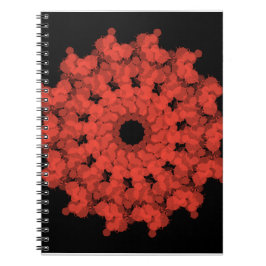 Caderno Espiral Explosão de estrelas vermelhas no céu negro