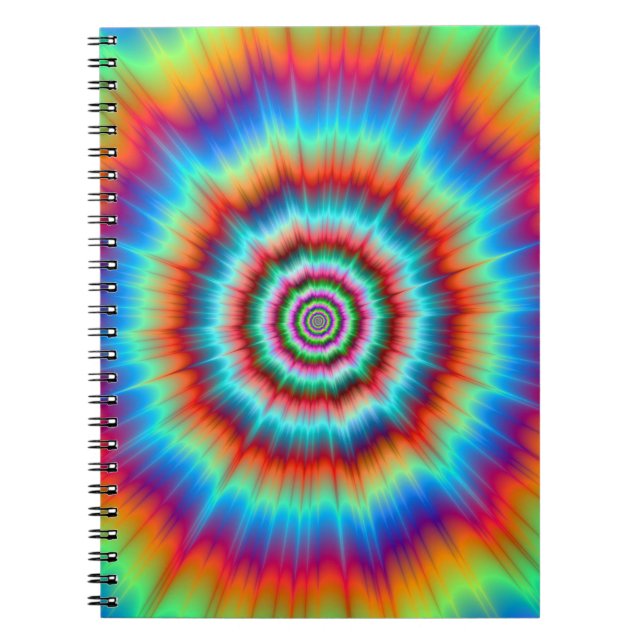 Caderno Espiral Explosão de notebook em azul e laranja (Frente)