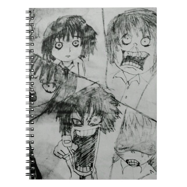 Caderno Espiral expressão facial de desenho animado engraçado (Frente)