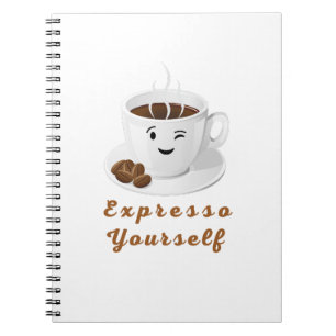 Caderno Espiral Expresse-se – Camiseta de Café Engraçada e Sorride