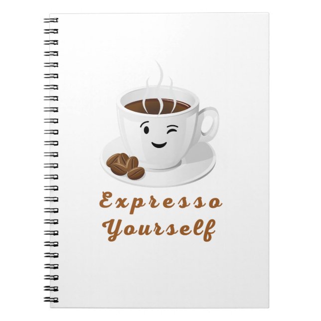 Caderno Espiral Expresso Yourself – Funny Smiling Coffee Tee (Frente)