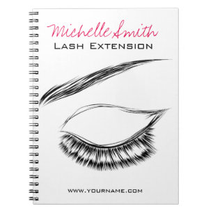 Caderno Espiral Extensão de Lash de Mascara Raqueta Olhos
