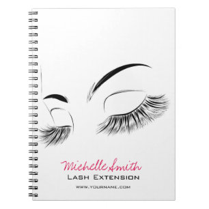 Caderno Espiral Extensão longa bonita do chicote das pestanas