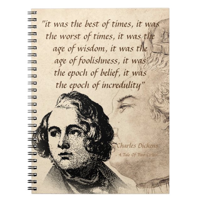 Caderno Espiral Extrato De Uma Tale De Duas Cidades (Frente)