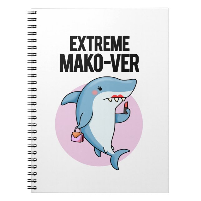 Caderno Espiral Extreme Mako-ver Funny Mako Shark Pun (Frente)