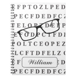 Caderno Espiral Eye Test Chart and Specs Personalised Optician