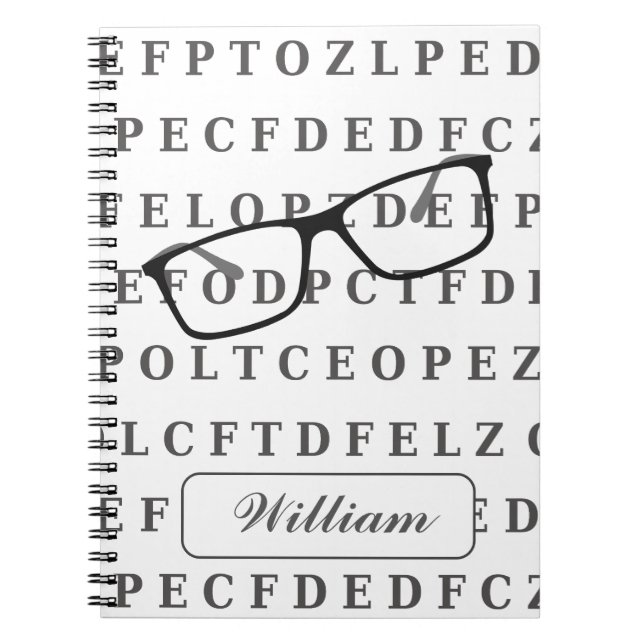 Caderno Espiral Eye Test Chart and Specs Personalised Optician (Frente)