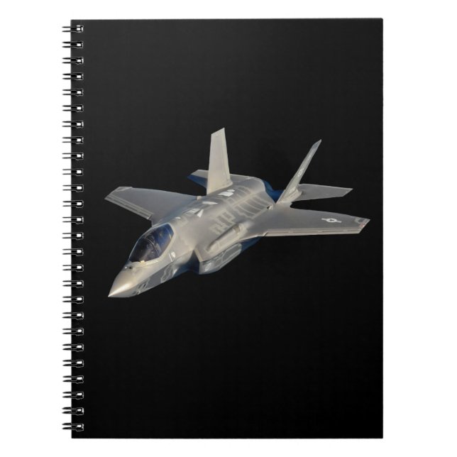Caderno Espiral F-35 Relâmpago II Combatente de Jato de Pantera (Frente)