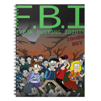 Caderno Espiral F.B.I (Freak Busting Idiots) Zombie Boy Notebook