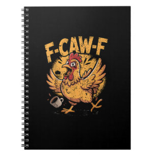 Caderno Espiral F-Caw-F Café Frango Galo Passarinho Engraçado F-Ca