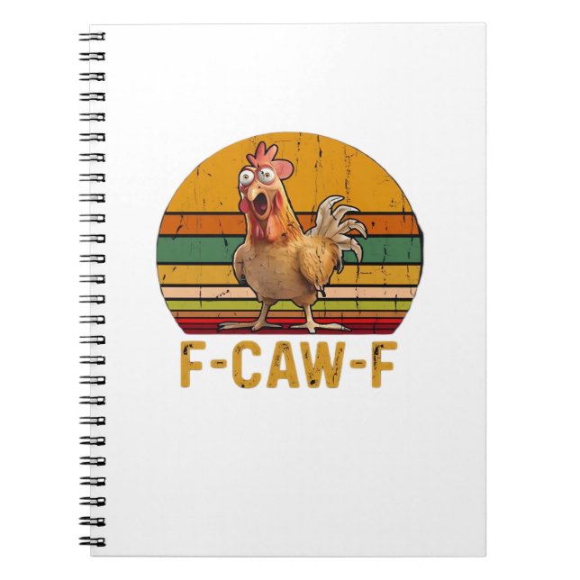 Caderno Espiral F-Caw-F Chicken Humor Essential Minimal Clean (Frente)