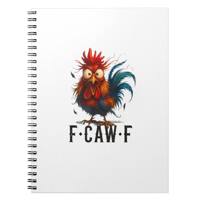 Caderno Espiral F-Caw-F Chicken Rooster Funny Meme (Frente)