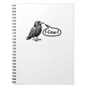 Caderno Espiral F-Caw-F Corvo Coruja Piada F-Off Sutil F-Bomba