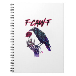 Caderno Espiral F-Caw-F Corvo Engraçado Corvo Temporada Assustador