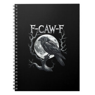 Caderno Espiral F-Caw-F Corvo Lua Gótico Halloween Corvo Pássaro A