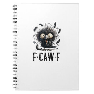Caderno Espiral F-Caw-F Corvo Pássaro Corvo Engraçado F-Caw-F Tri-