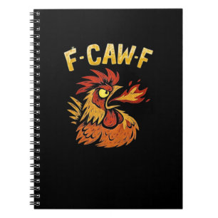Caderno Espiral F-Caw-F-Frango Clássico Minimalista Limpo