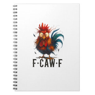 Caderno Espiral F-Caw-F Frango Galo Meme Divertido