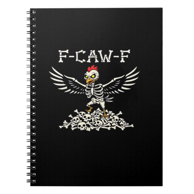 Caderno Espiral F Caw F Funny Chicken Halloween Cool Unique Style (Frente)