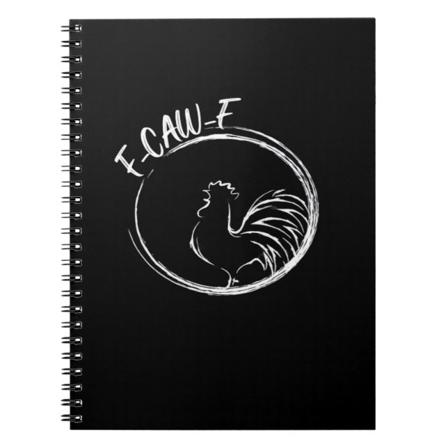 Caderno Espiral F-Caw-F Funny Wordplay Quote Retro Style (Frente)