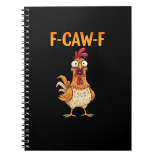 Caderno Espiral F-Caw-F Galinha Engraçada Dizendo Frango Meme Sarc