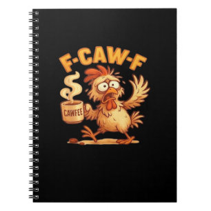 Caderno Espiral F-Caw-F Galinha Engraçada Gráfico Retro Clássico