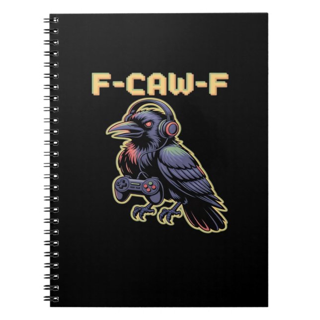 Caderno Espiral F-Caw-F Gaming Raven With Headphones - Edgy Stream (Frente)