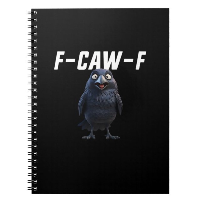 Caderno Espiral F Caw F Raven Funny Gear Creative Style (Frente)