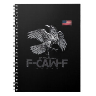 Caderno Espiral F-Caw-F Vaca Pássaro Engraçado Bandeira EUA Vintag