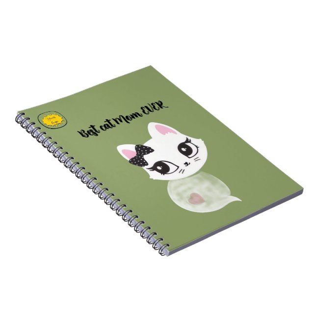 Caderno Espiral Fã de gatos Mãe Foto laranja (Lado Direito)
