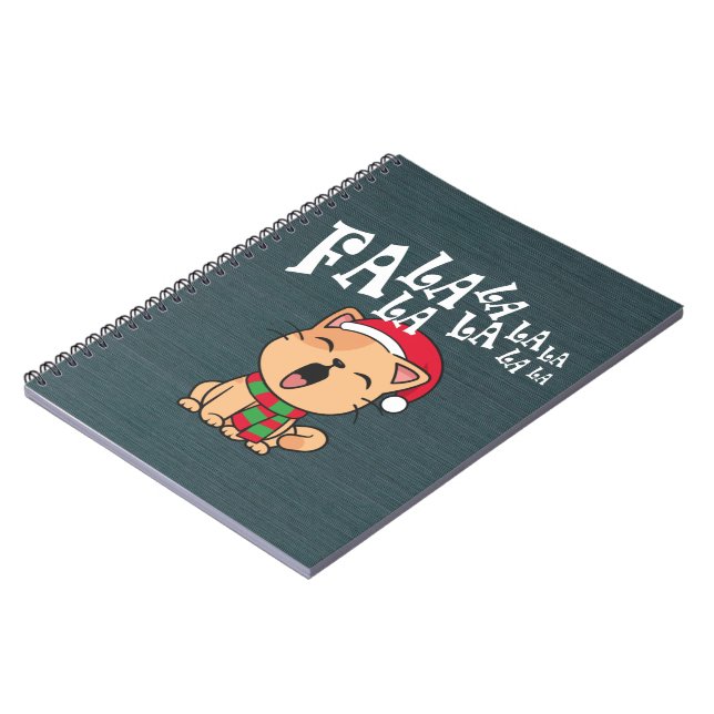 Caderno Espiral Fa La La La La La Natal Cantando | Notebook (Left Side)