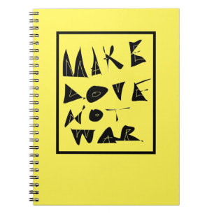 Caderno Espiral Faça Amor Não Guerra Gráfico.
