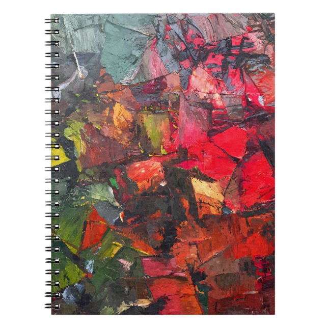 Caderno Espiral Faca da Paleta de Abstrato Verde Texturizada (Frente)