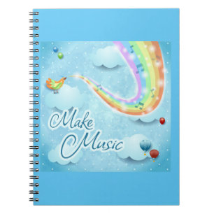 Caderno Espiral Faça música, arte digital